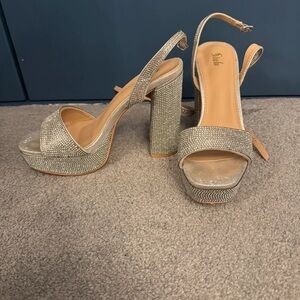 Stunning Silver Platform Heels